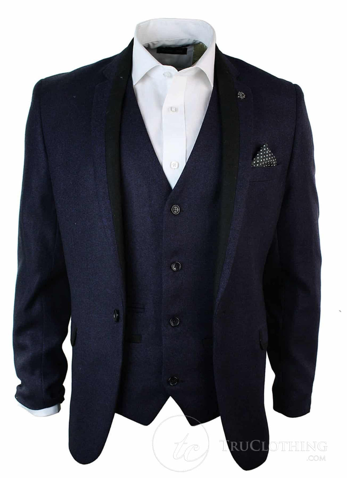 Herr Violett Fiskbensmönstrad Tweed Vintage Slim Fit Kavaj Svart Kant Smart Casual-Lila