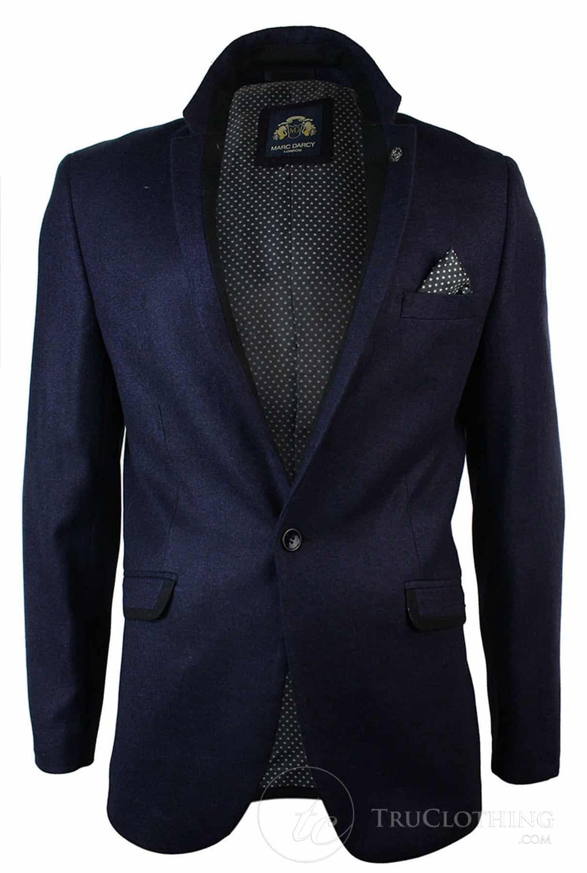 Herr Violett Fiskbensmönstrad Tweed Vintage Slim Fit Kavaj Svart Kant Smart Casual-Lila