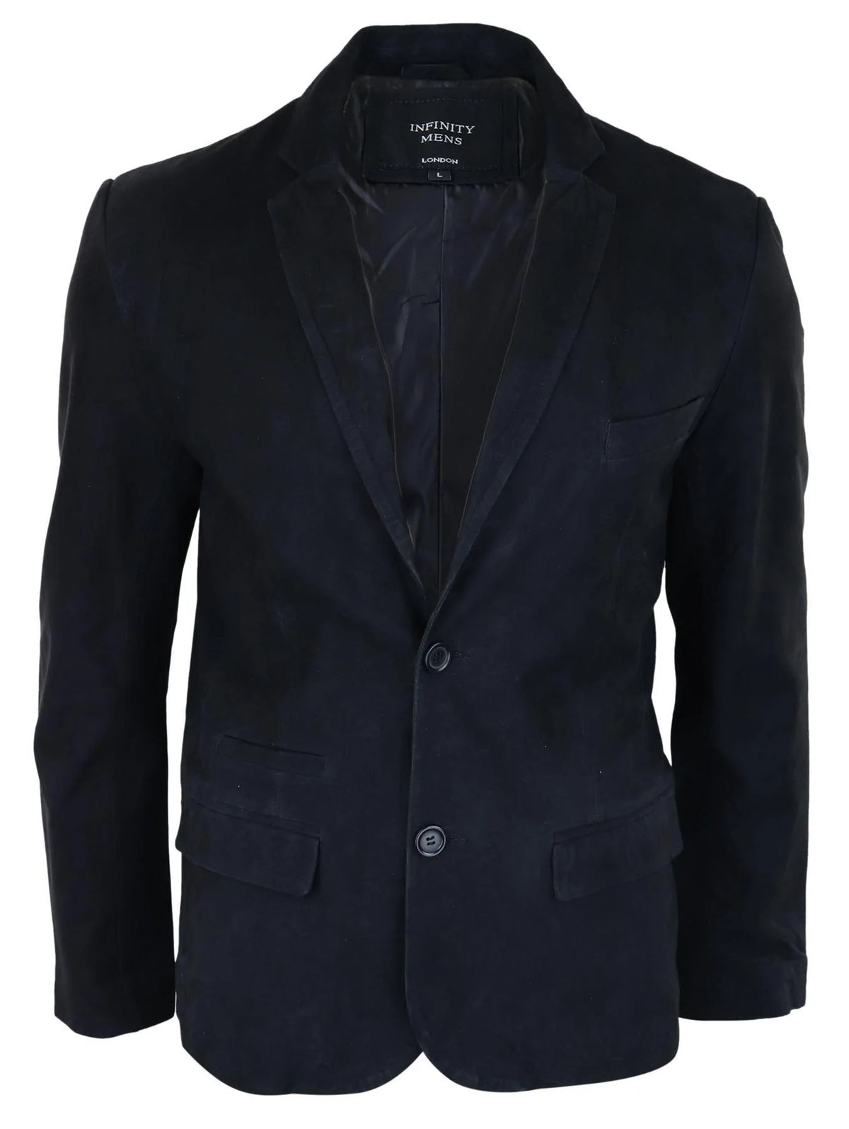 Herr Äkta Mocka Kavaj Stil Läderjacka Herr Klassisk Vintage Smart Casual Svart