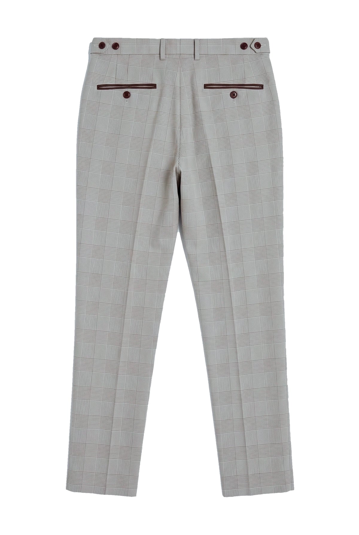 Mark - Herrbyxor i beige rutmönster