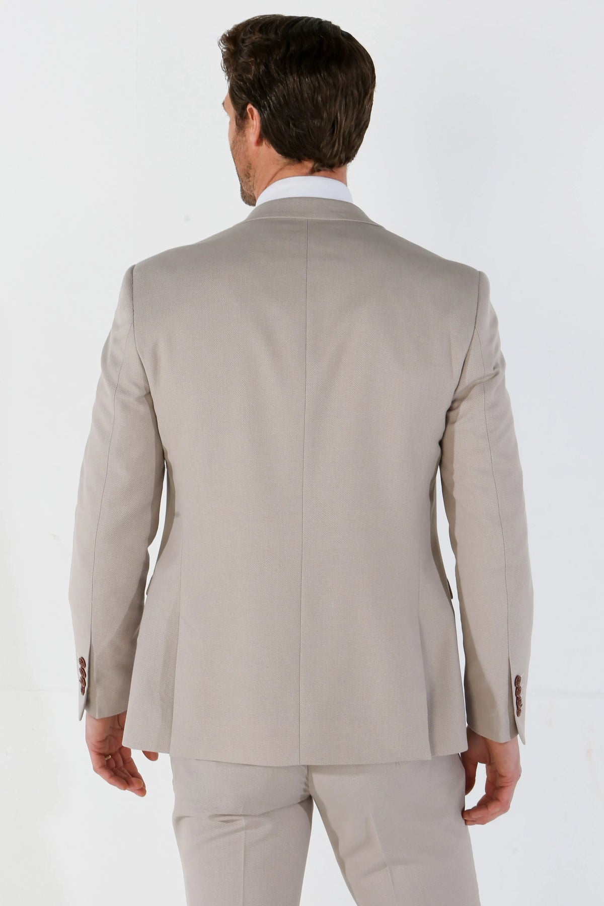 Mayfair - Herrkostym i 3 delar, beige, fågelsynt, brudtärna