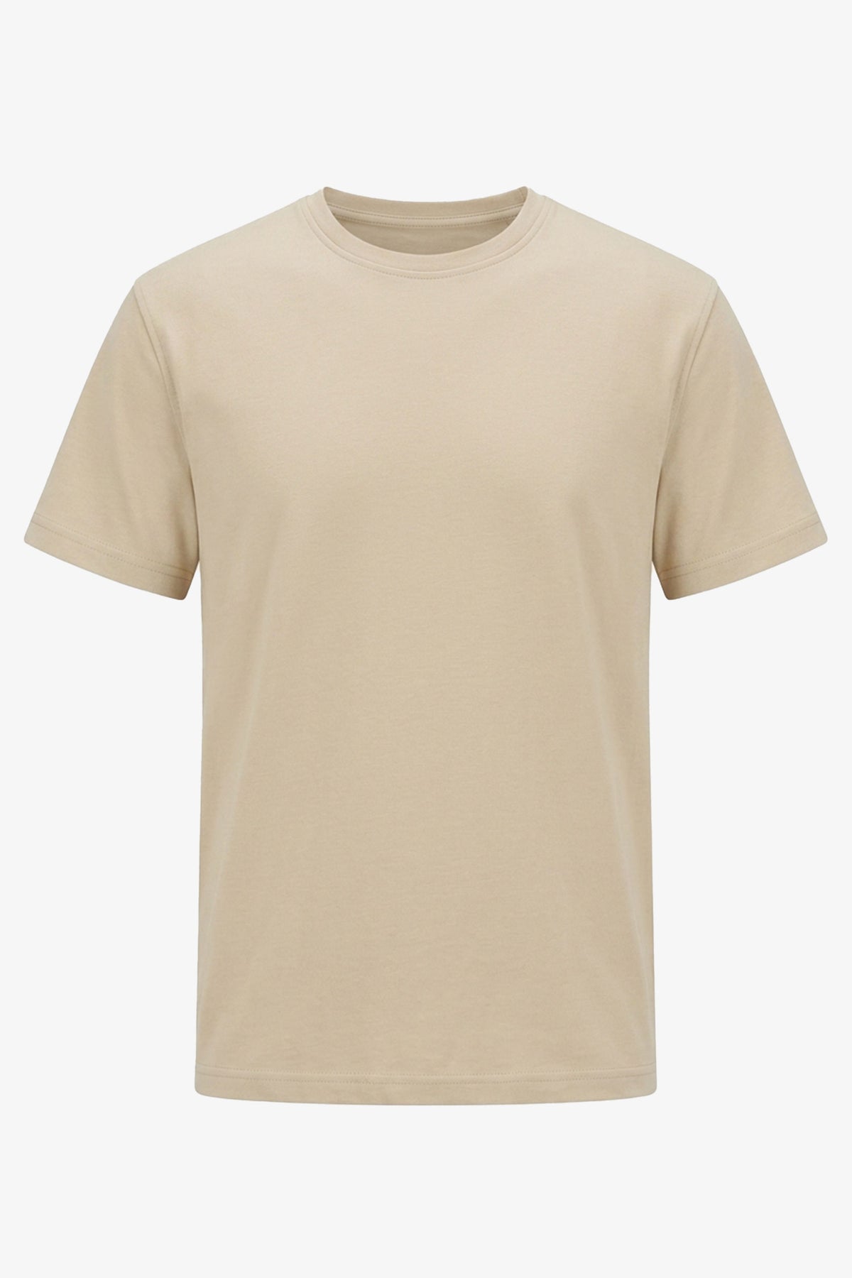 Beige klassisk t-shirt i bomullsblandning för män