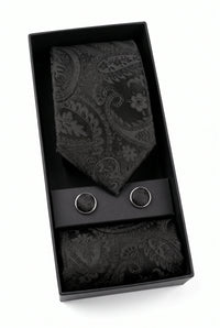 Svart paisleyslips för män, presentset
