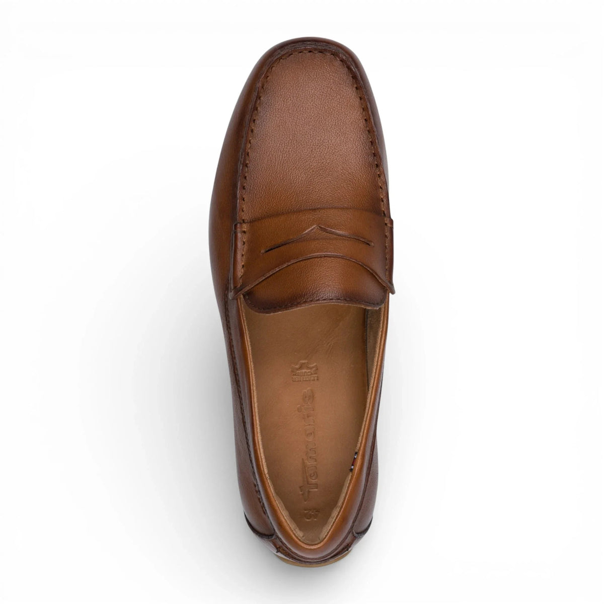 Herrloafers i brunt läder med mockasiner