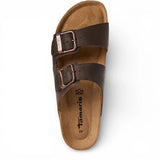 Bruna slip-on-sandaler i läder för män