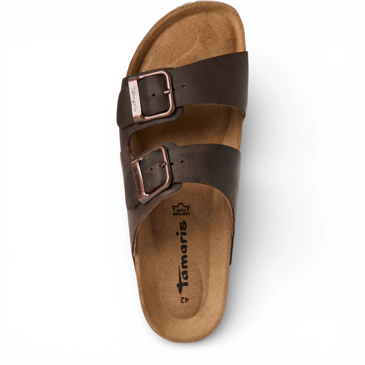 Bruna slip-on-sandaler i läder för män