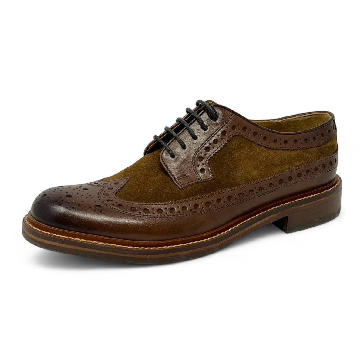 Herrskor i brunt mockaläder med brogues