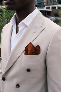 Herrnäsduk i brun tweed