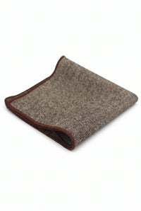 Herrnäsduk i brun tweed och ullblandning