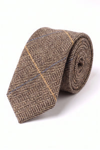 Herrslips i brun tweed i ullblandning