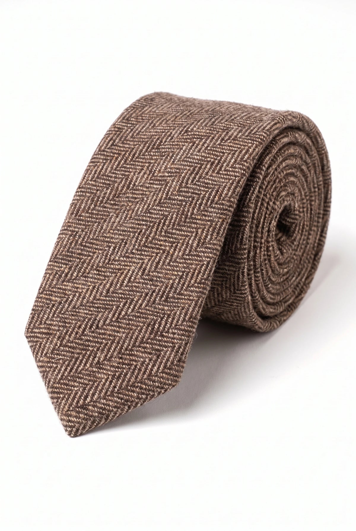 Herrslips i brun tweed i ullblandning