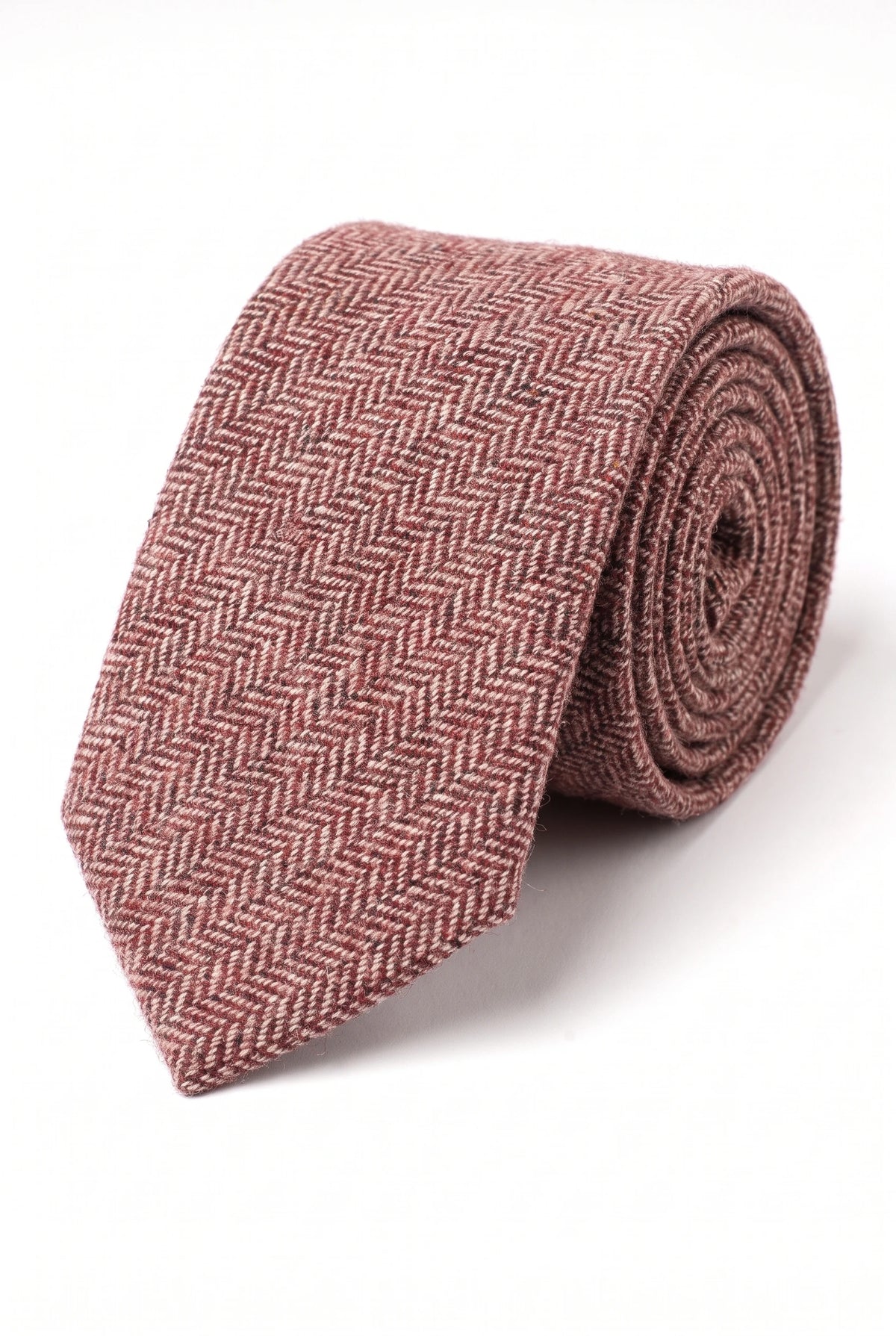 Herrslips i vinröd tweed i ullblandning