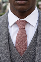 Herrslips i vinröd tweed i ullblandning
