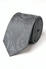 Grå paisleyslips för män, presentset
