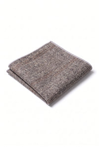 Herrnäsduk i grå tweed och ullblandning