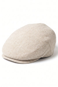 Beige klassisk platt keps för män