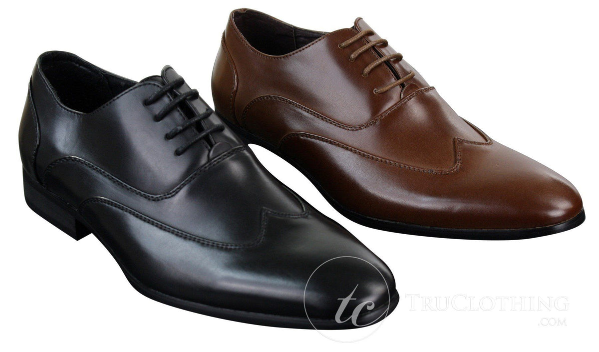 Herr Läder Brogues Italienska Designerskor Eleganta Formella Klassiska Retro