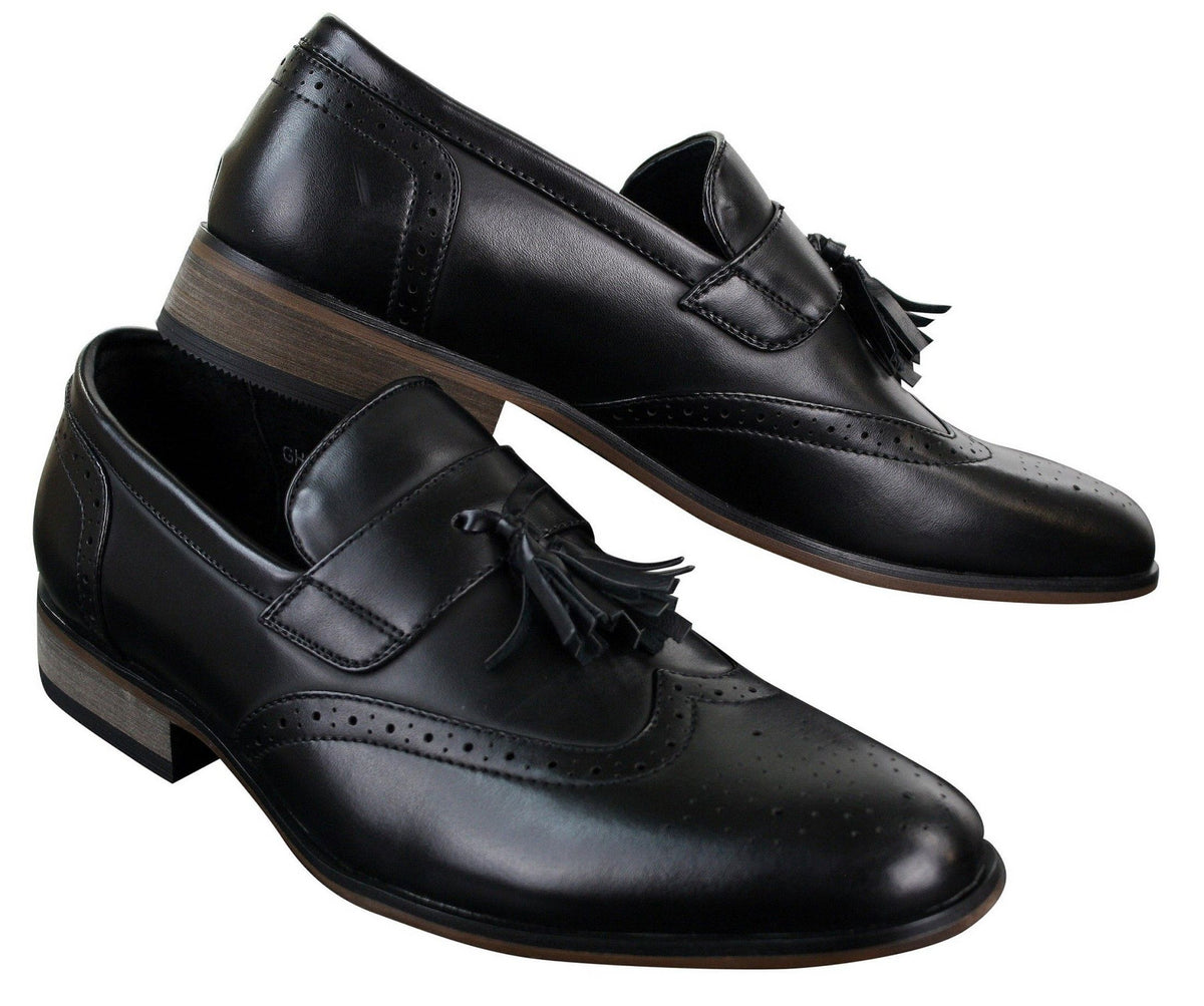 Herr Läderslip-On Tassle Brogues Bilskor Loafers Klassiska Vintage Retro