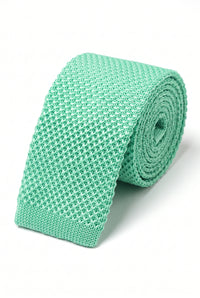 Mintgrön stickad slips för män