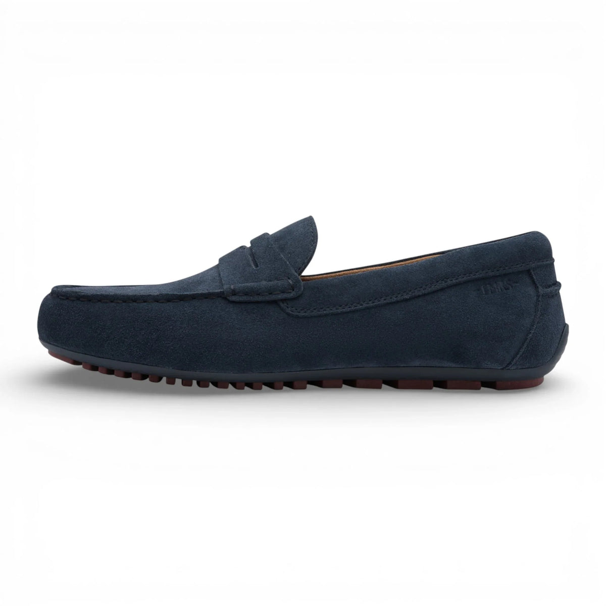 Marinblå mocka-loafers för män
