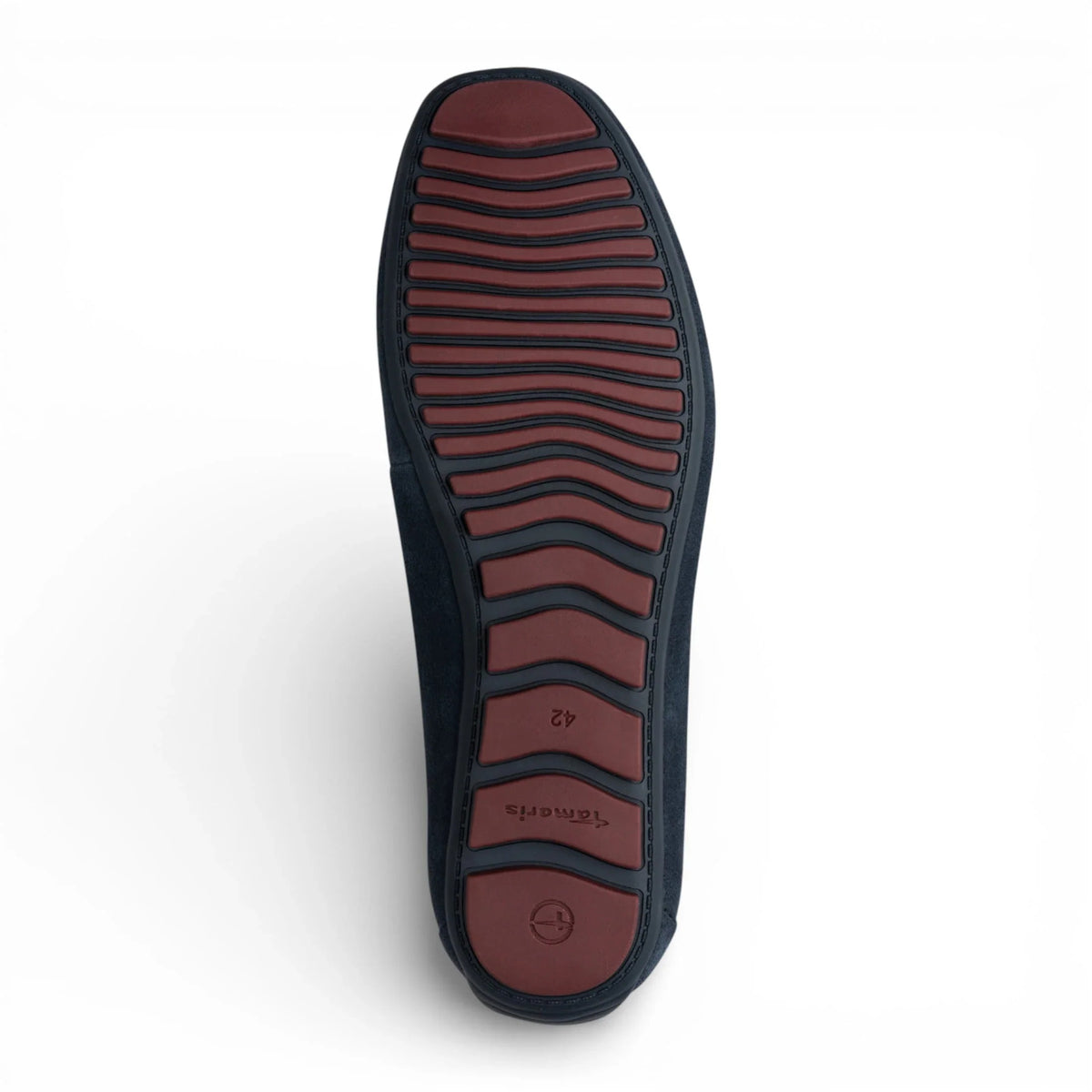 Marinblå mocka-loafers för män