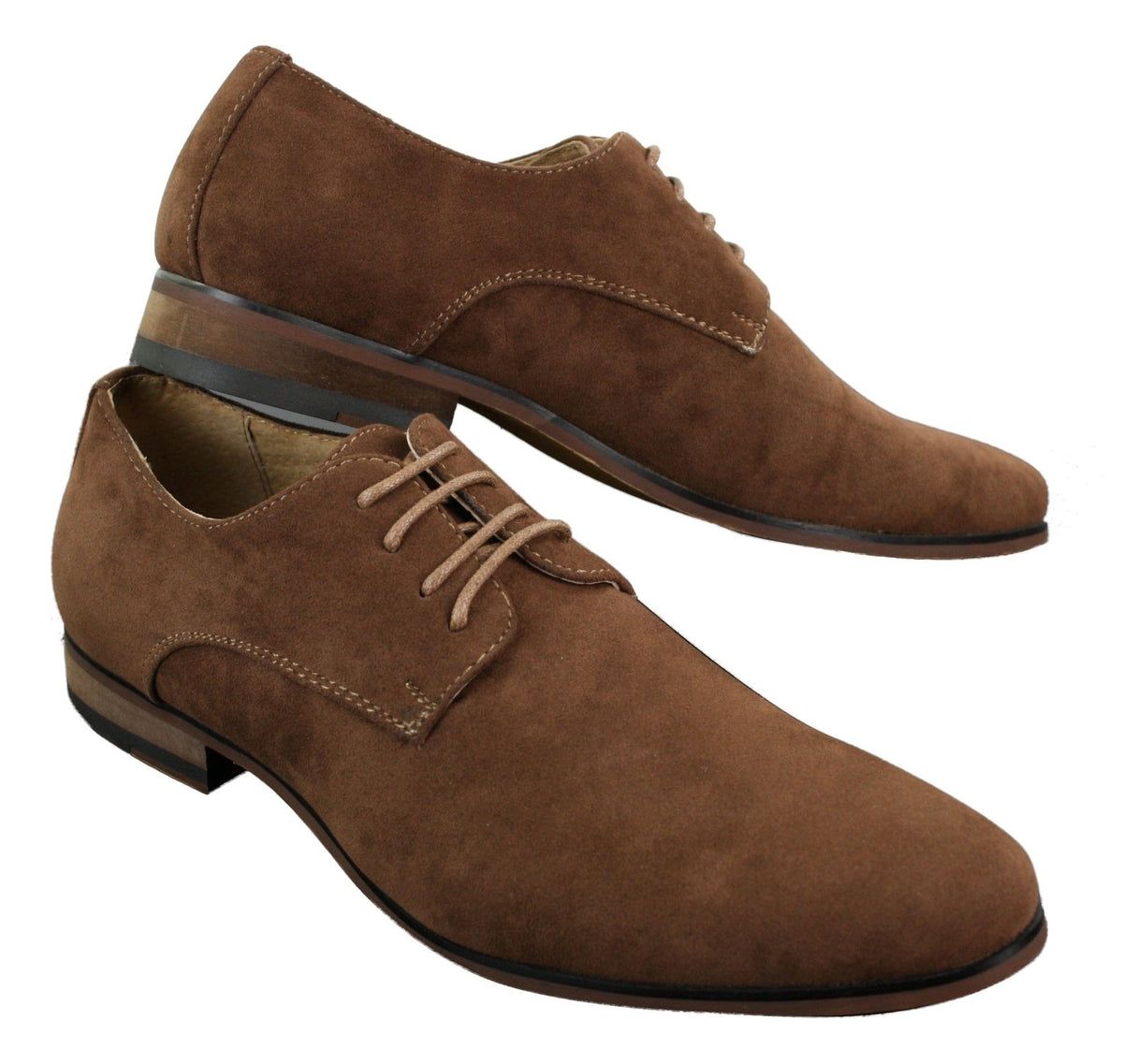 Herr Nubuck Mocka Snörade Eleganta Fritidsskor Marinblå Brun Svart