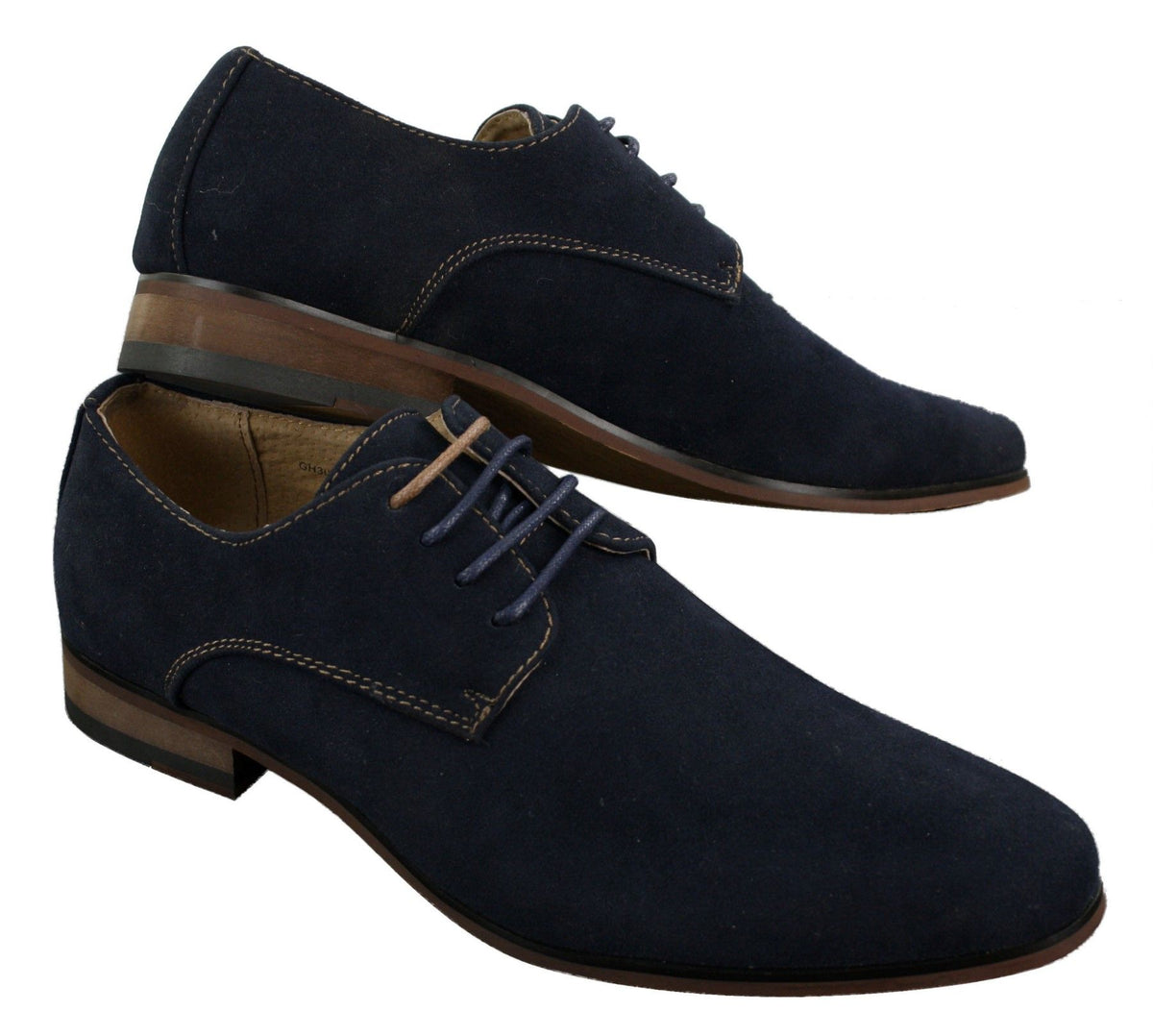 Herr Nubuck Mocka Snörade Eleganta Fritidsskor Marinblå Brun Svart