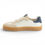 Herrsneakers i läder med röda randar, off-white