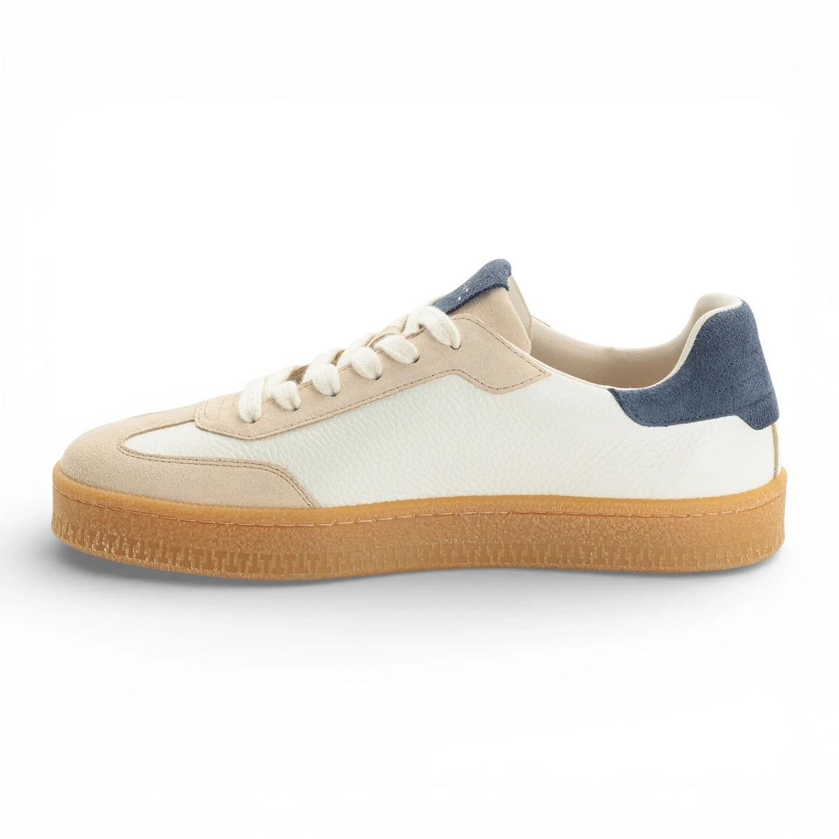 Herrsneakers i läder med röda randar, off-white