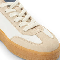 Herrsneakers i läder med röda randar, off-white
