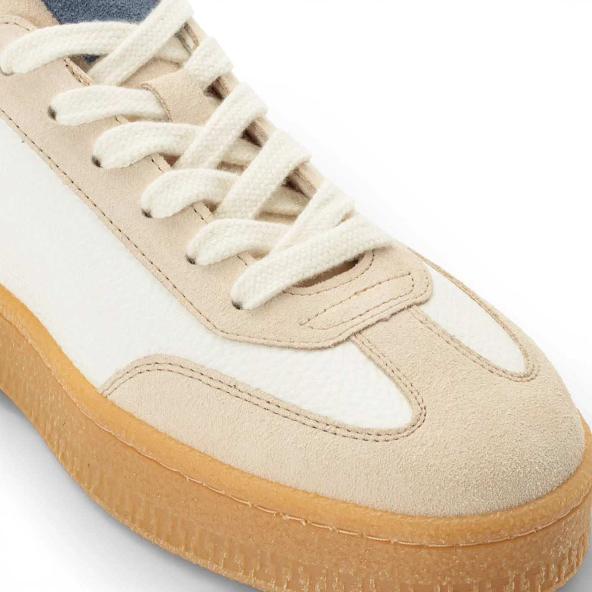 Herrsneakers i läder med röda randar, off-white