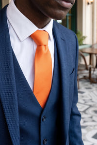 Orangeröd smal slips för män