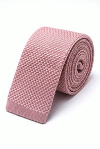 Rosa stickad slips för män