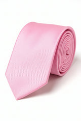 Rosa smal enfärgad slips, 6 cm, herr