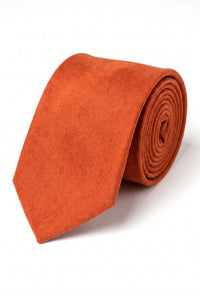 Rostfärgad slips med mockafinish för män