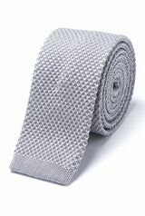 Herrslips i silverfärgad stickad polyester