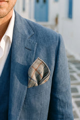 Herrnäsduk i tweed i silver