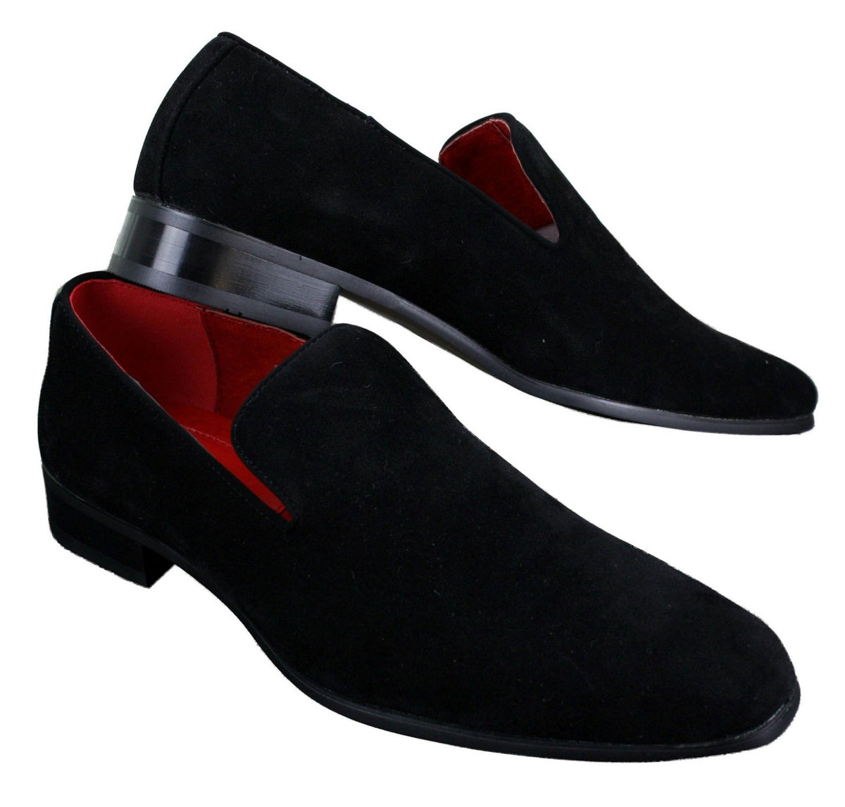 Herr Slip On Mocka Loafers Läder Smart Casual Röd Blå Svart