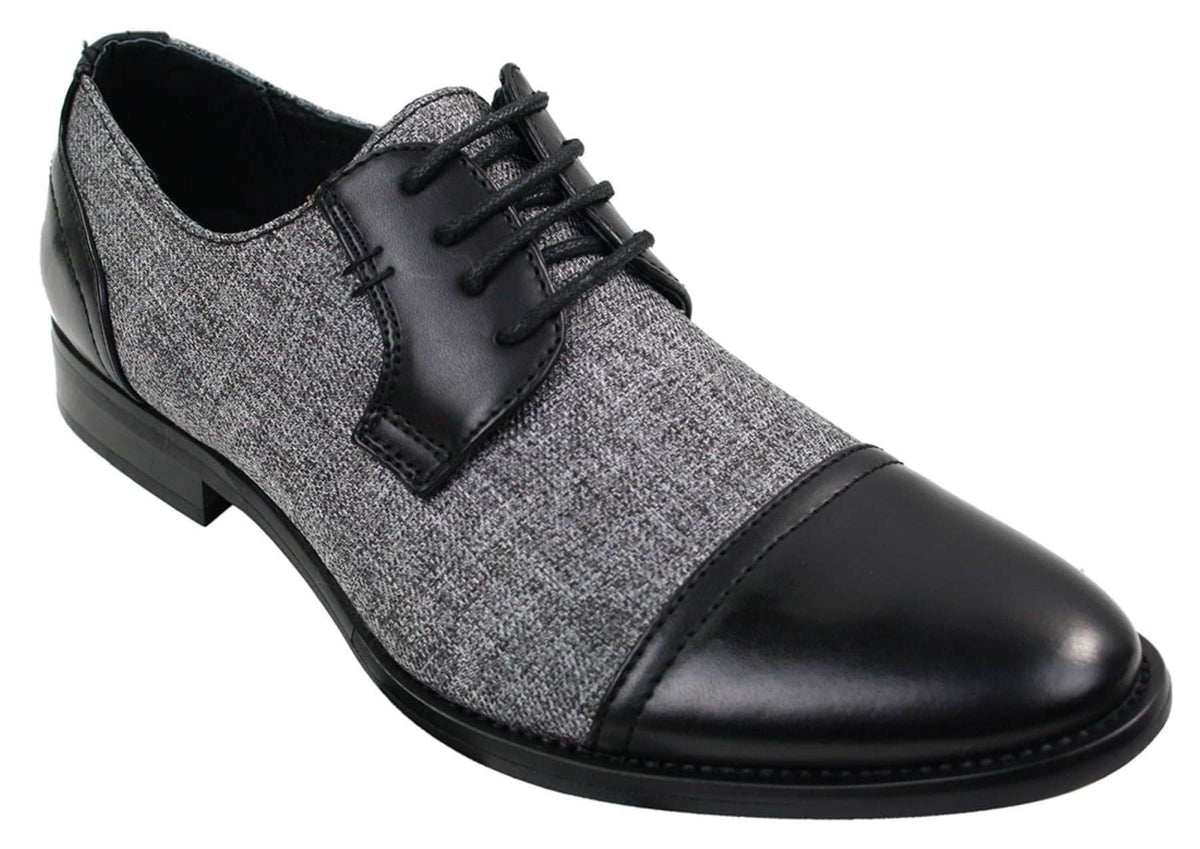 Herrskor i tweed och läder med snörning, eleganta och casual stilar, vintage retro
