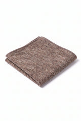 Herrnäsduk i taupe tweed i ullblandning