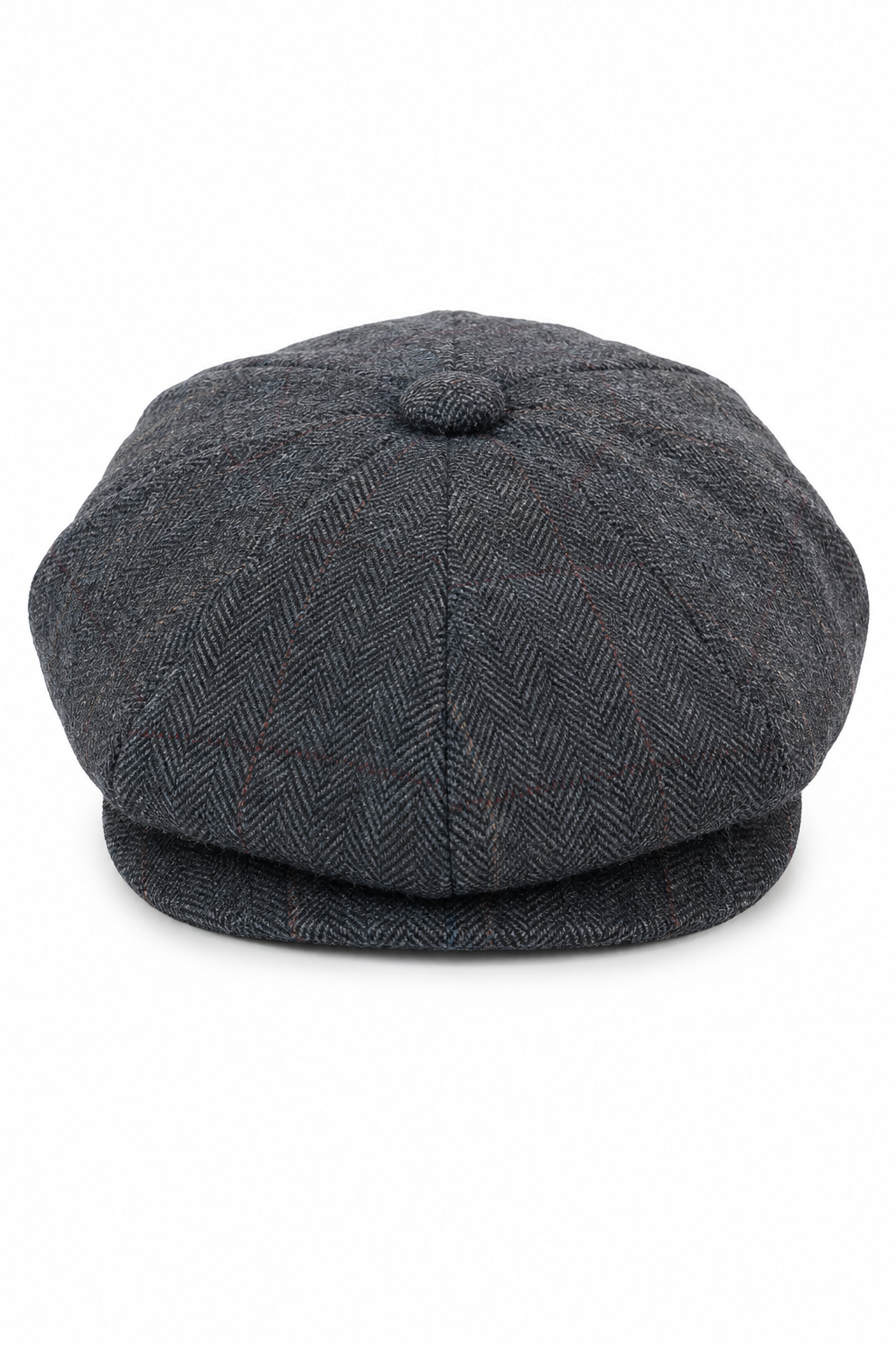 Herrkeps i tweed med rutor och Peaky Blinders-motiv