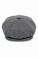 Herrkeps i tweed med rutor och Peaky Blinders-motiv