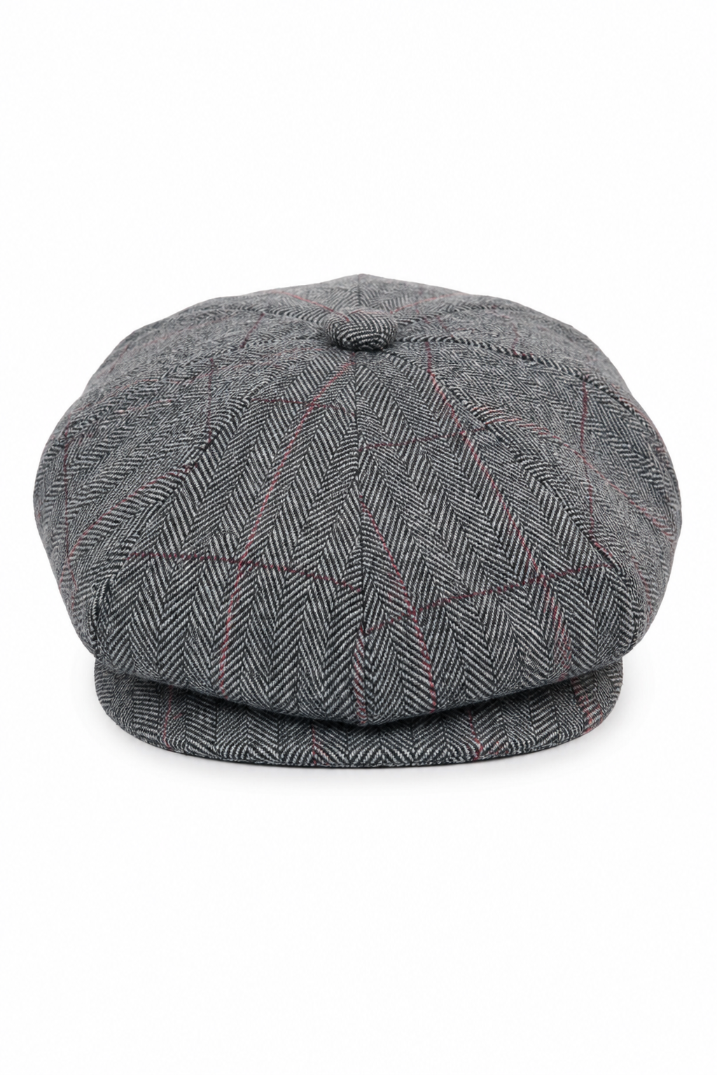 Herrkeps i tweed med rutor och Peaky Blinders-motiv