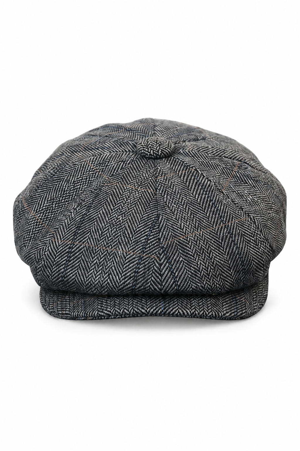 Herrkeps i tweed med rutor och Peaky Blinders-motiv