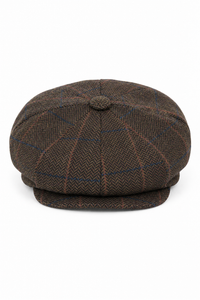 Herrhatt i vintage-tweed med Peaky Blinders-motiv