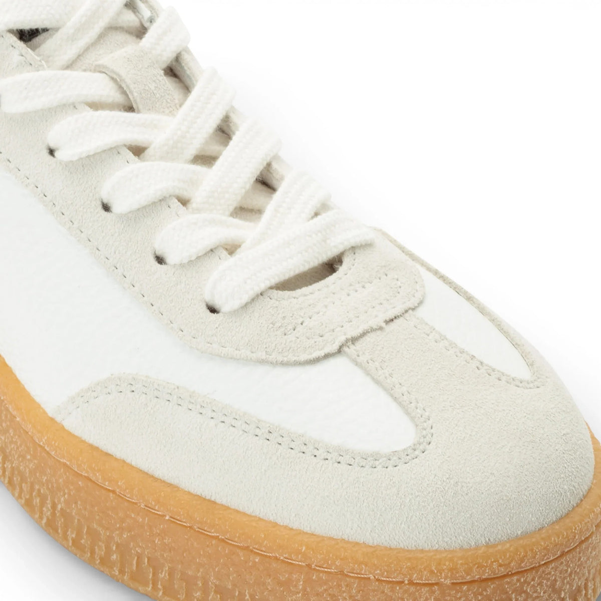Vita lädersneakers med svart rand för män