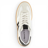 Vita lädersneakers med svart rand för män