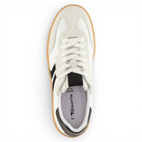 Vita lädersneakers med svart rand för män