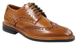 Herr Oxford Brogue Skor Snörade Läder Goodyear Randsydda Bruna Vinröd