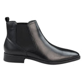Svarta slip-on Chelsea-stövlar i äkta läder för män, smarta och casual